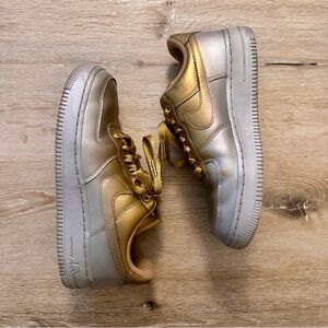 Nike Air Force 1 Metallic Gold Sneakers